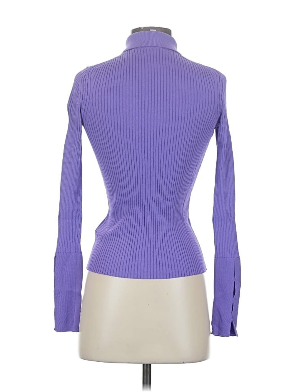 COS Lilac Ribbed Button-Down Collared Top - Picture 3 of 5